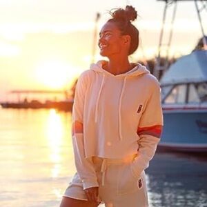 SALT LIFE womens Baja Salt Cropped Hoodie Hooded Sweatshirt Medium